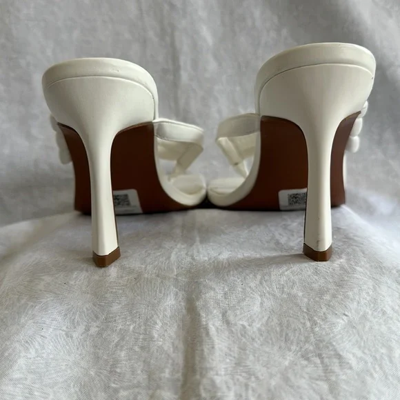 NWOT ASOS Design Cream High Heel Slides - Picture 4 of 6